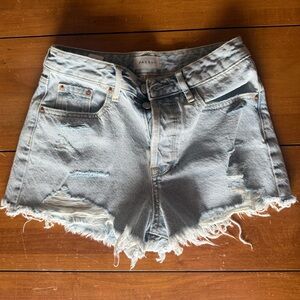 Never has been worn!! PacSun Faded Light Blue Distressed High-Rise Denim Shorts